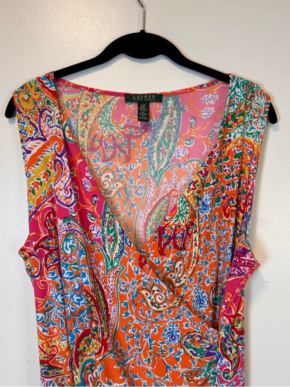 Lauren Ralph Lauren Pink Orange Paisley Midi Dress - Picture 3 of 8